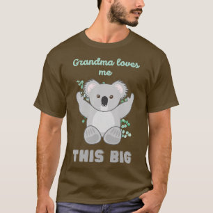 Camiseta Crianças Cute Koala Bear Avó me ama deste tamanho