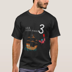 Camiseta Crianças Cute Pirata Navio de Aniversário ARR Eu s