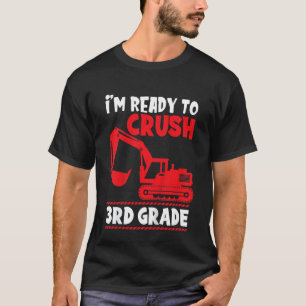 Camiseta Crianças da 3ª Série Volta às Aulas Escavadeira Es