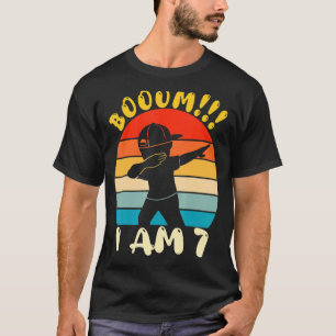 Camiseta Crianças Dabbing 7 Birthday 7 Anos Vintage Outdoor