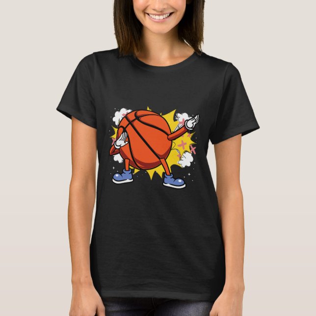 Camiseta Crianças Dabbing American Bysketbyll Player para v (Frente)