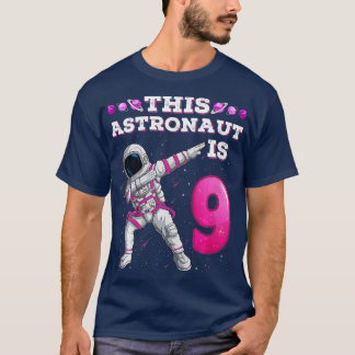 Camiseta Crianças Dabbing Astronauta de 9 Anos Rapariga de 
