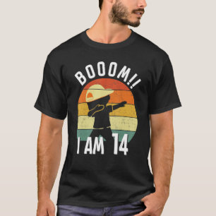 Camiseta Crianças Dabbing Birthday, 14 anos Meninos com rou