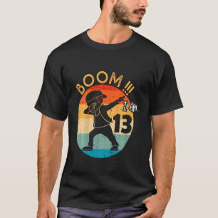 Camiseta Crianças Dabbing Boy 13 Birthday Outfit 13 Treze