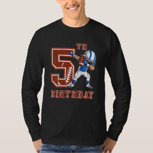 Camiseta Crianças Dabbing Football Boy 5 Birthday 5 Cinco a
