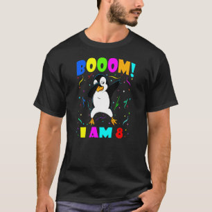Camiseta Crianças Dabbing Penguin Booom Eu Sou 8 Meninas 8t