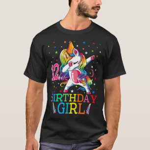 Camiseta Crianças Dabbing Unicorn 12 Anos 12º Aniversário P