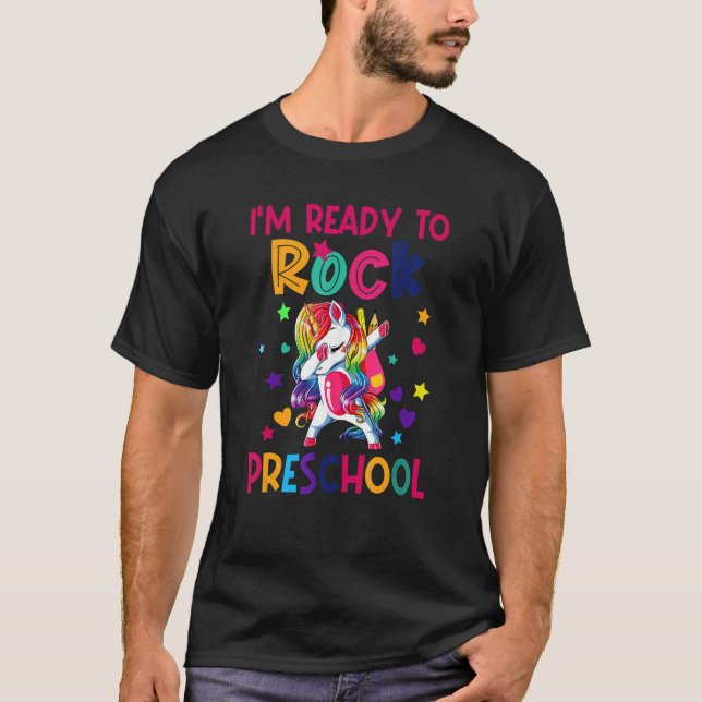 Camiseta Crianças Dabbing Unicorn Estou pronta para balança (Frente)