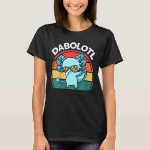 Camiseta Crianças Dabolotl Dabbing Axolotl Retro Blue Salam