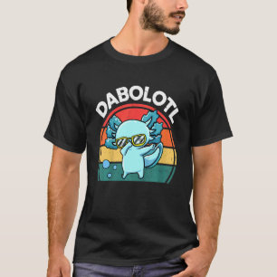 Camiseta Crianças Dabolotl Dabbing Axolotl Retro Blue Salam