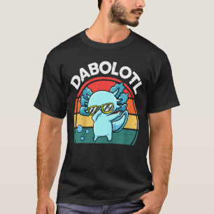 Camiseta Crianças Dabolotl Dabbing Axolotl Retro Blue Salam