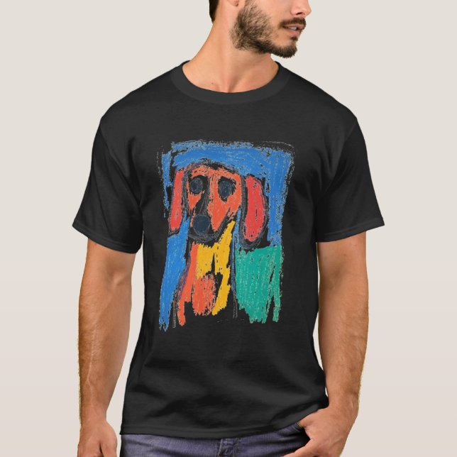 Camiseta Crianças Dachshund de Pop Art (Frente)