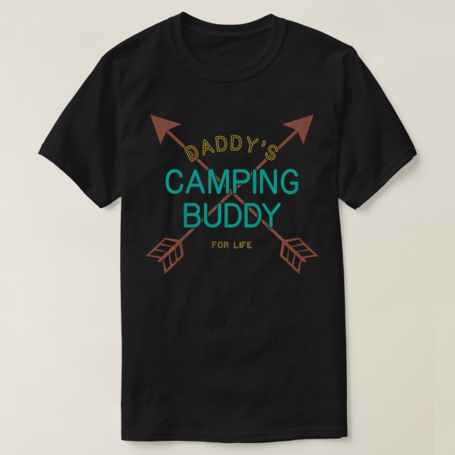 Camiseta Crianças Daddys acampando Buddy Cute Caminhando Ou (Frente do Design)