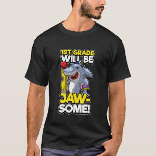 Camiseta Crianças de 1º ano - Tubarão Engraçado - Pun J