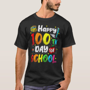 Camiseta Crianças de 100 dias de estudante Feliz 100 dias d
