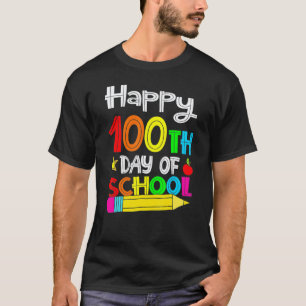 Camiseta Crianças de 100 dias de estudante Feliz 100 dias d