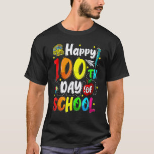 Camiseta Crianças de 100 dias de estudante Feliz 100 dias d