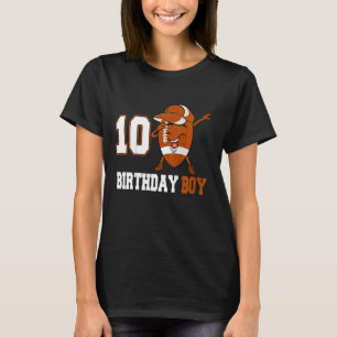 Camiseta Crianças de 10 anos bebendo futebol 10º aniversári