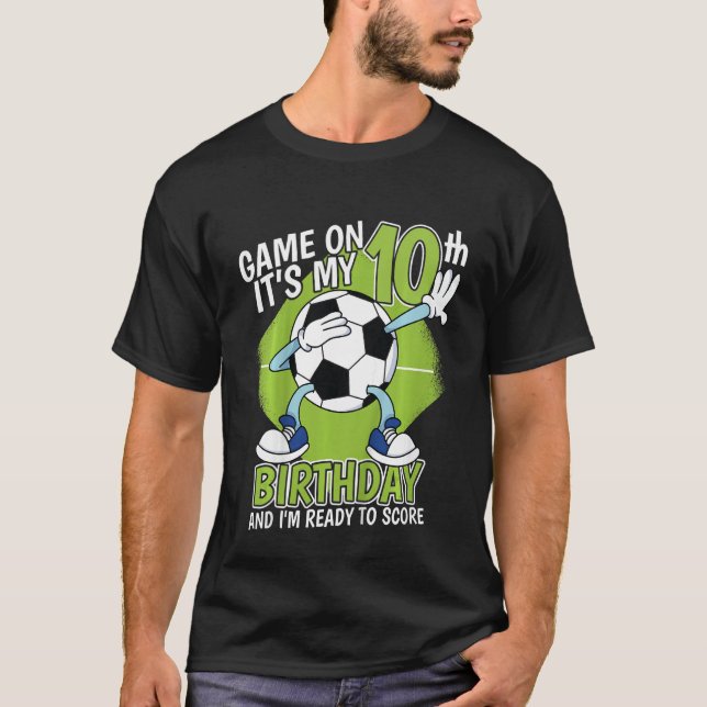Camiseta Crianças de 10 anos Jogador de Futebol Boy 10th Bi (Frente)