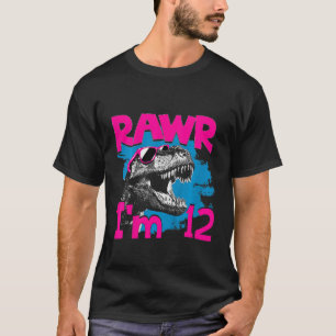 Camiseta Crianças de 12 anos 12 de idade Rex Tyrannosaurus