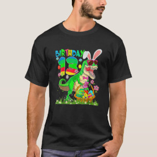 Camiseta Crianças De 13 Anos Dinossauro Da Páscoa Rex Bun