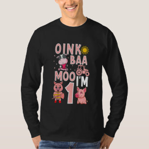 Camiseta Crianças De 1 Ano Meninas Animais De Fazenda Cute