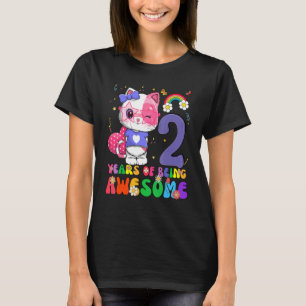 Camiseta Crianças de 2 anos adolescentes segundo aniversári