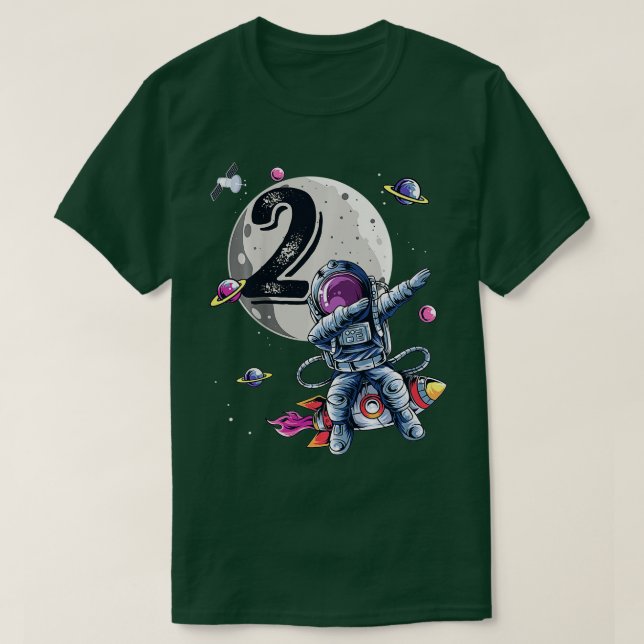 Camiseta Crianças de 2 anos Astronauta de Criança de Aniver (Frente do Design)