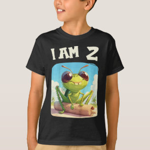 Camiseta Crianças de 2 Anos de Idade 2 Aniversário Grilos M