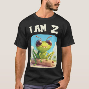 Camiseta Crianças de 2 Anos de Idade 2 Aniversário Grilos M