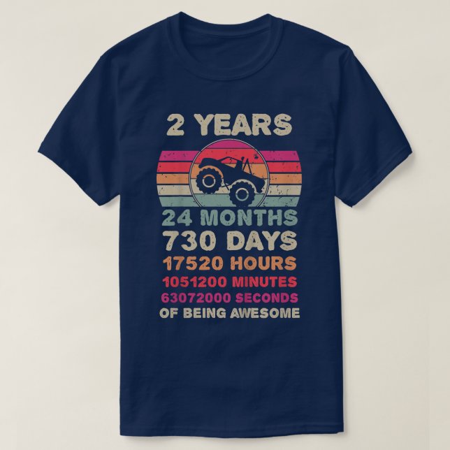 Camiseta Crianças de 2 anos de idade Monster Truck Birdy Ga (Frente do Design)