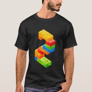 Camiseta Crianças de 2 anos de idade prédio bloqueia tijolo