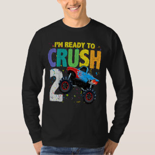 Camiseta Crianças De 2 Anos De segundo aniversário Monster 