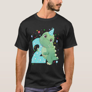 Camiseta Crianças De 2 Anos Dinossauros Cute Dinossauro seg