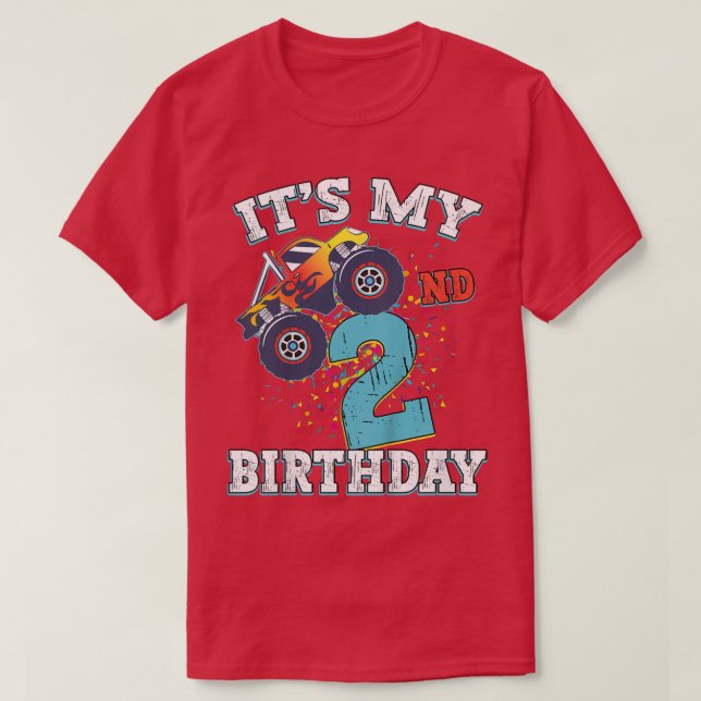 Camiseta Crianças de 2 anos Menina é meu segundo aniversári (Frente do Design)