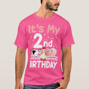 Camiseta Crianças De 2 Anos Meninas Fazenda Animais É Meu N