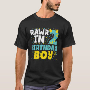 Camiseta Crianças de 2 anos Menino segundo aniversário Dino