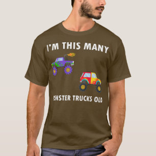Camiseta Crianças de 2 anos Monster Truck Boys segundo aniv
