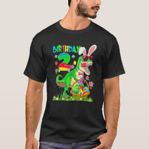 Camiseta Crianças De 2 Anos T Rex Dinossaur Coelho Da Pásco