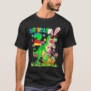 Camiseta Crianças De 2 Anos T Rex Dinossaur Coelho Da Pásco