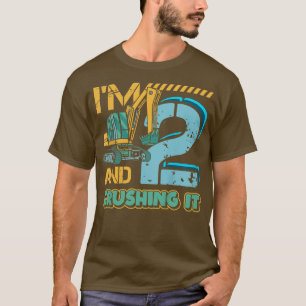 Camiseta Crianças de 2 anos Trator de Escavador Eu sou Crus