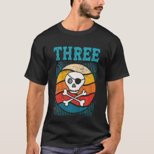 Camiseta Crianças de 3 anos, aniversário de 3 anos Piratas 
