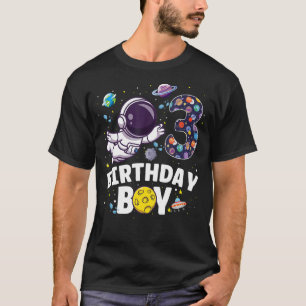 Camiseta Crianças de 3 anos Astronautas de aniversário de 3