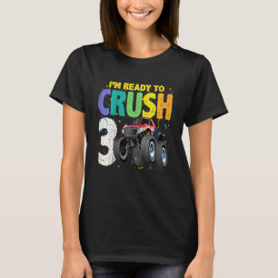 Camiseta Crianças de 3 anos Caminhão de aniversário de 3 an