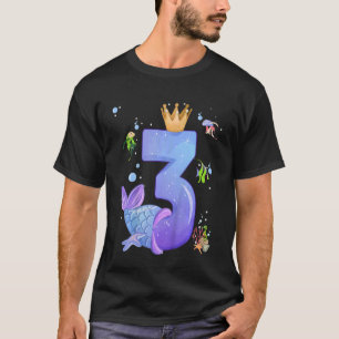 Camiseta Crianças de 3 anos celebram festa de moça de serei