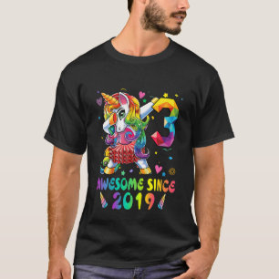 Camiseta Crianças De 3 Anos Meninas Adolescentes Dabbing Un