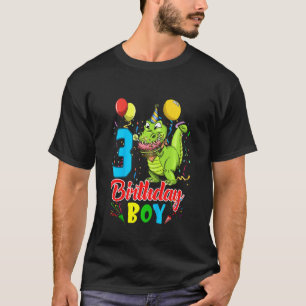 Camiseta Crianças de 3 anos T Rex Dinossauro aniversário de