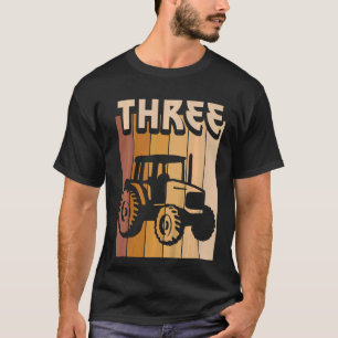 Camiseta Crianças de 3 anos Trator Birthday Boy 3rd Birth