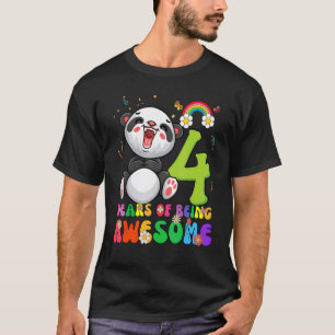 Camiseta Crianças de 4 anos adolescentes Meninas Fofo Panda