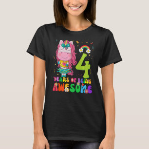 Camiseta Crianças de 4 anos adolescentes Unicórnio 4º anive
